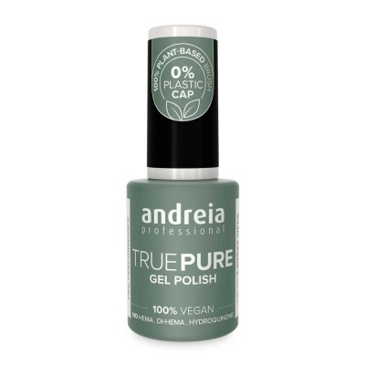Frasco de verniz gel Andreia Professional verde com tampa preta e texto branco