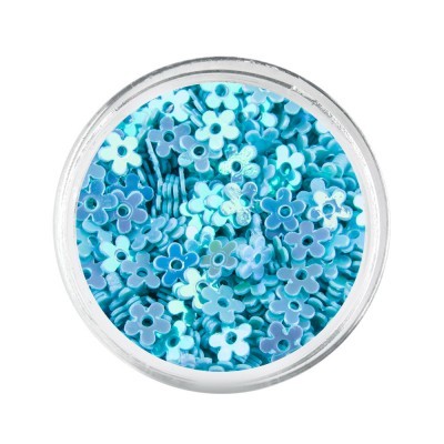 Frasco de lantejoulas florais azuis
