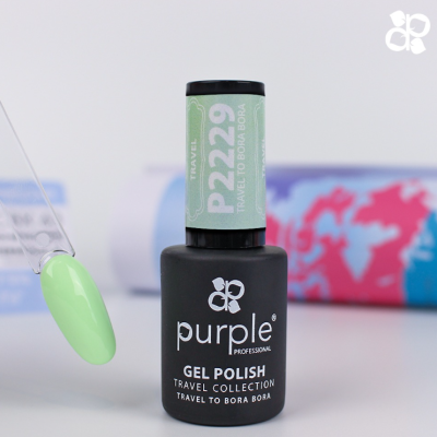 Esmalte gel verde pastel Purple Professional com embalagem preta fosca