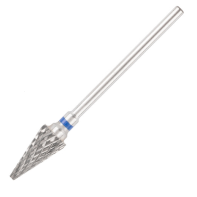 Ferramenta rotativa metálica com dentes cortantes e haste longa