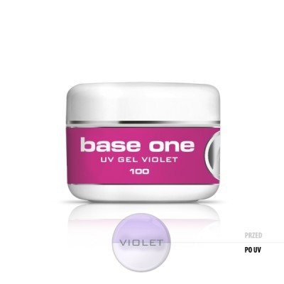 Frasco de gel UV violeta Base One com rótulo rosa
