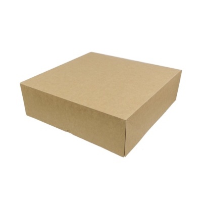 Caixa de papelão quadrada castanho claro