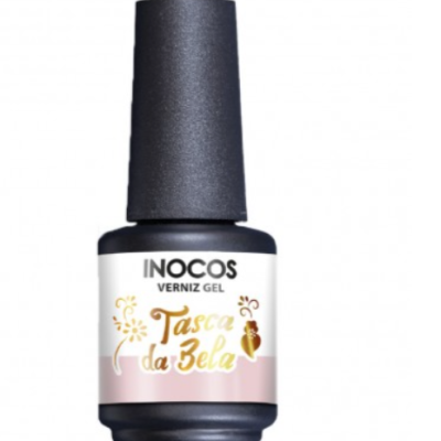 Frasco de verniz gel INOCOS Tasca da Bela com tampa preta