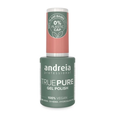 Frasco de verniz de unhas gel Andreia Professional com tampa rosa e corpo verde fosco