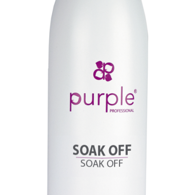 Frasco branco de removedor de verniz gel Purple Professional SOAK OFF