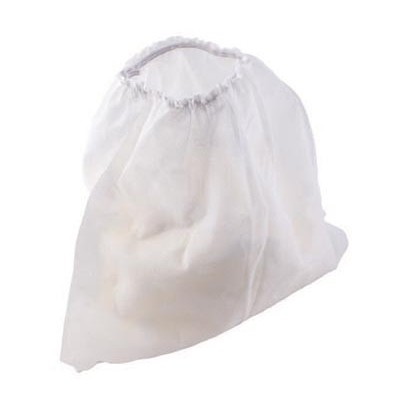 Saco de malha branca translúcida com cordão elástico