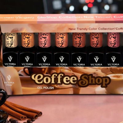 Caixa de vernizes em gel castanhos Victoria Vynn coleção Coffee Shop