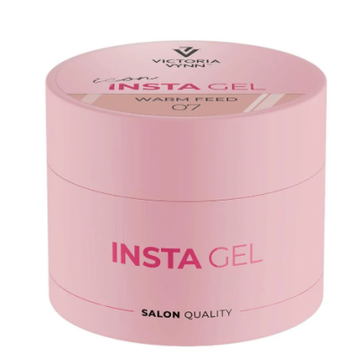 Frasco rosa de gel para unhas com tampa e texto impresso
