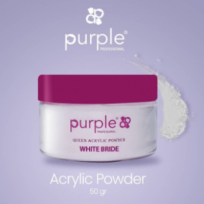 Embalagem de pó acrílico Purple Professional White Bride com tampa roxa