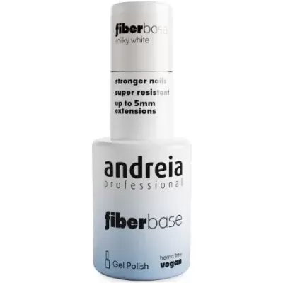 Frasco de verniz gel Andreia professional fiber base branco leitosa