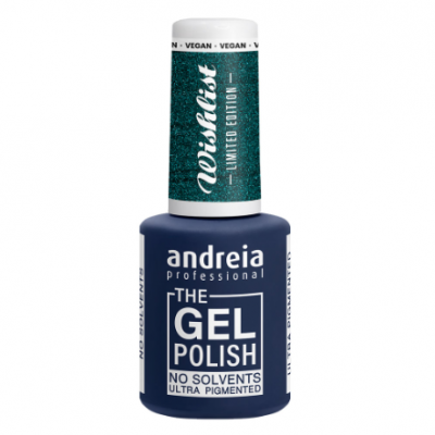 Verniz gel azul escuro Andreia Professional com rótulo e tampa com texto
