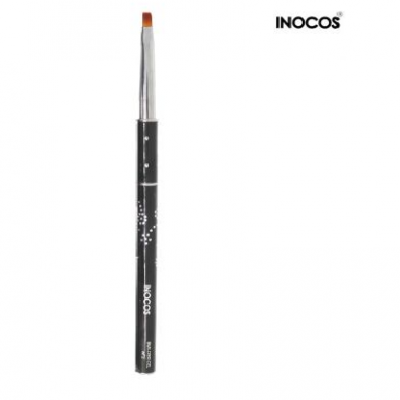 Pincel de maquilhagem INOCOS com cabo preto e cerdas laranja