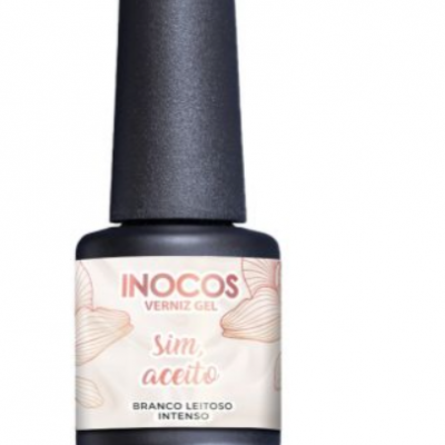 Frasco de verniz gel branco leitoso