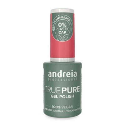 frasco de verniz gel Andreia Professional True Pure verde e rosa