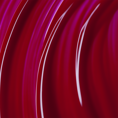 Superfície brilhante vermelha com reflexos brancos e linhas curvas