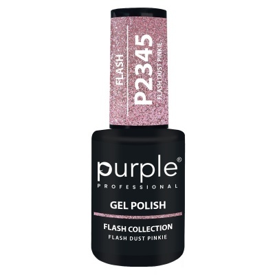 verniz de gel Purple Professional cor rosa brilhante com tampa glitter