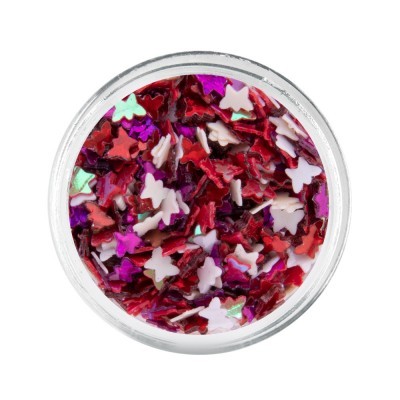 Recipiente transparente com lantejoulas em forma de borboleta coloridas