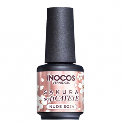 Frasco de verniz gel INOCOS SAKURA soft CATEYE NUDE SOJA