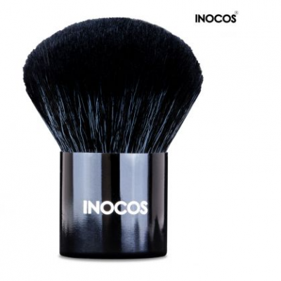 Pincel de maquilhagem INOCOS com cerdas negras densas e cabo preto