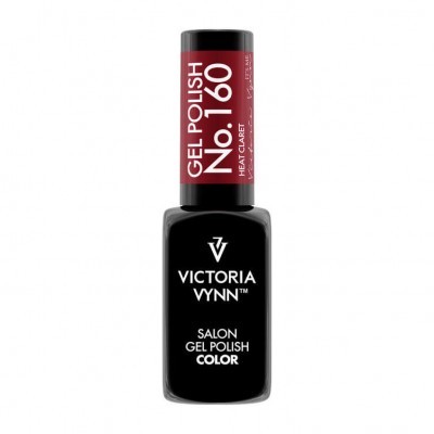 Frasco de verniz gel preto VICTORIA VYNN com tampa vermelha e texto GEL POLISH No. 160 HEAT CABRET