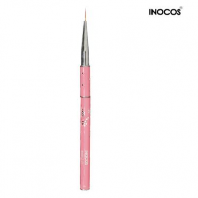 Caneta para unhas rosa com ponta fina e texto INOCOS