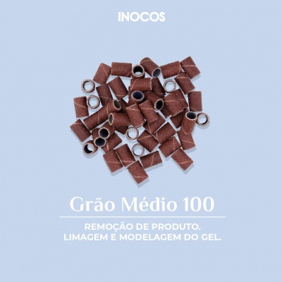 Lixas médias para remoção de gel INOCOS em fundo azul claro