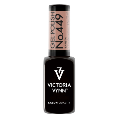 Frasco de verniz gel preto Victoria Vynn com tampa e rótulo cor de rosa