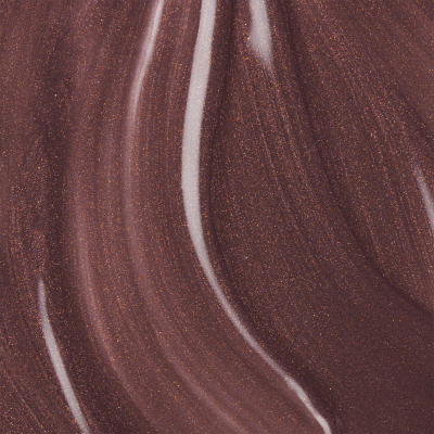 Verniz castanho metálico brilhante com textura cremosa