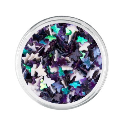 Frasco com lantejoulas de borboleta coloridas