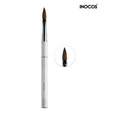 Pincel INOCOS branco com cerdas castanhas