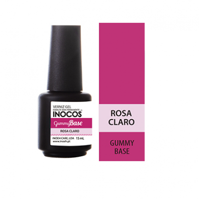 Frasco de verniz gel Inocos rosa claro Gummy Base