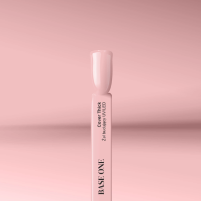 Frasco cor-de-rosa de verniz para unhas com texto preto