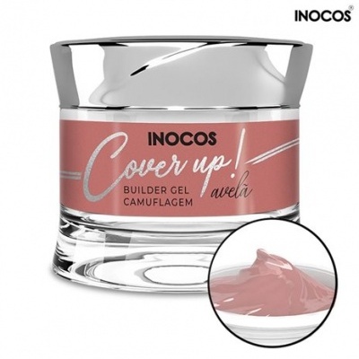 Pote de gel para unhas INOCOS Cover up! avelã com tampa prateada