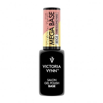 Frasco preto de verniz gel base Victoria Vynn com tampa rosa e branca