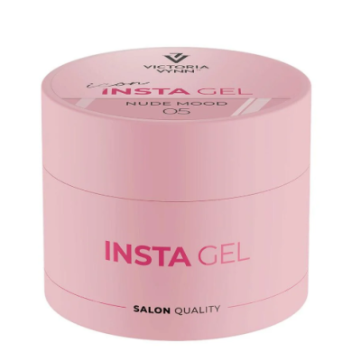 Recipiente rosa de gel para unhas Victoria Vynn com texto