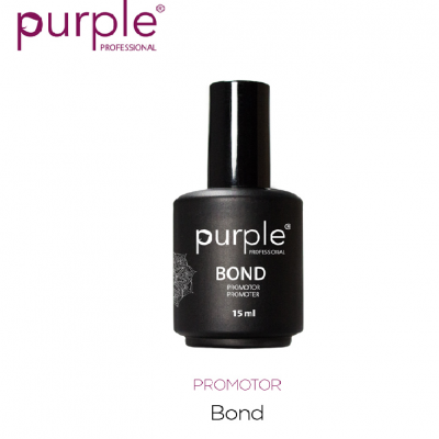 Frasco preto de 15 ml de Bond Promotor da marca Purple Professional