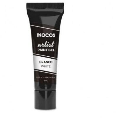 Frasco preto de gel de pintura com texto branco