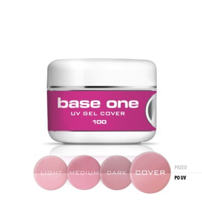 Frasco de gel UV para unhas base one com rótulo rosa
