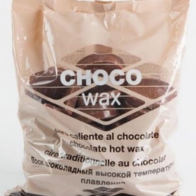 Pacote de cera quente de chocolate CHOCO wax em embalagem plástica bege