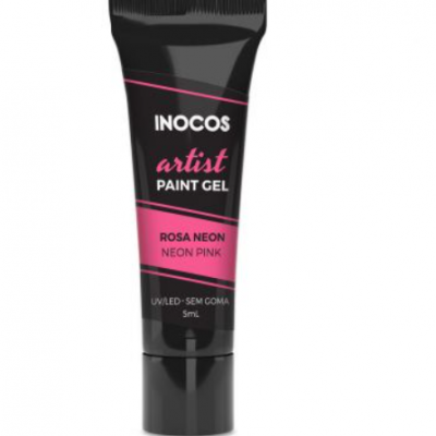 Tubo de gel para pintura rosa neon INOCOS artist PAINT GEL, 5ml, para UV/LED