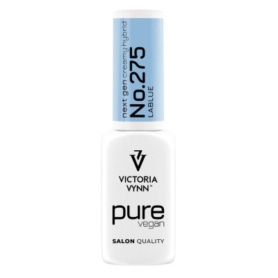 Frasco branco de verniz Victoria Vynn com tampa azul clara e texto preto