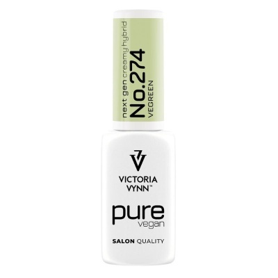 Frasco de verniz de unhas Victoria Vynn Pure Vegan com tampa verde claro e texto preto