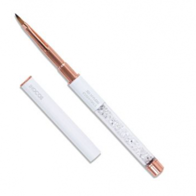 Lápis para sobrancelhas branco com ponta fina e detalhes rosé dourados