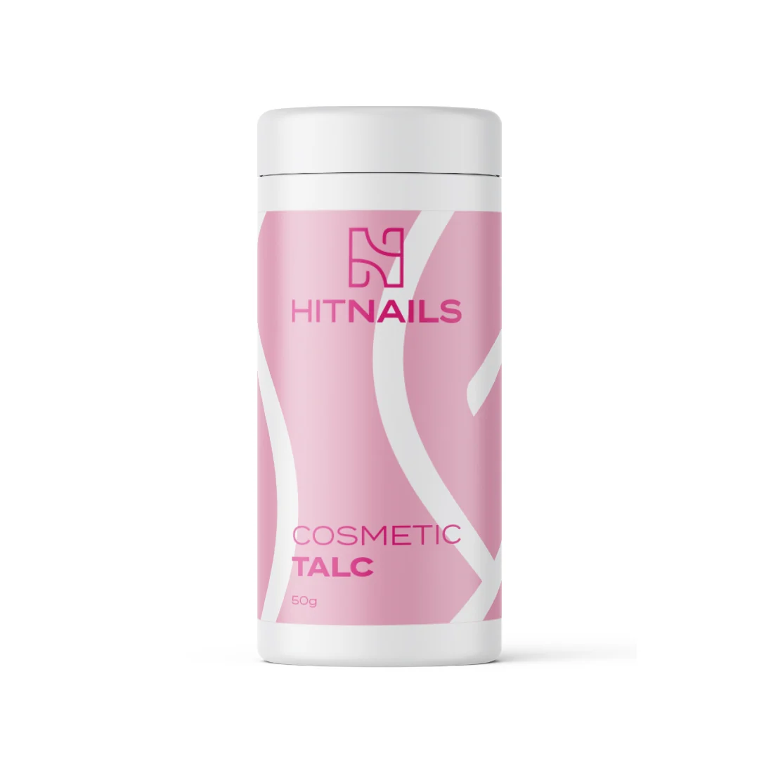 Cosmetic Talc Frasco plástico branco com talco cosmético rosa HIT NAILS.