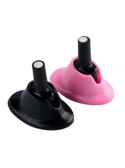 Suportes para esmalte de unhas em plástico preto e rosa
