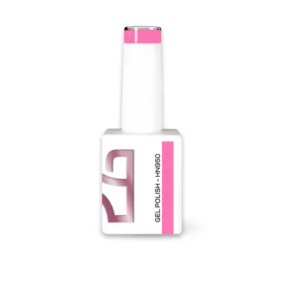 Frasco branco de verniz gel com tampa e detalhes rosa