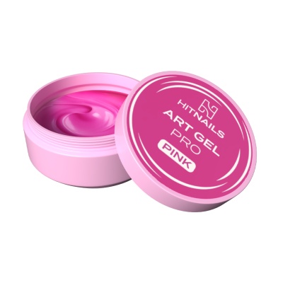 Pote de gel para unhas cor-de-rosa HIT NAILS com tampa rosa escura