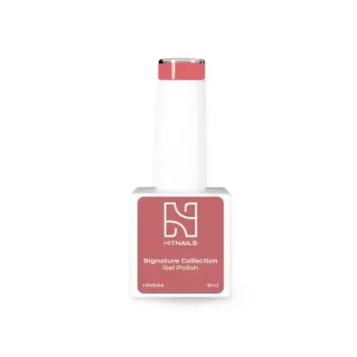 Frasco branco quadrado de verniz gel rosa HiTNails Signature Collection