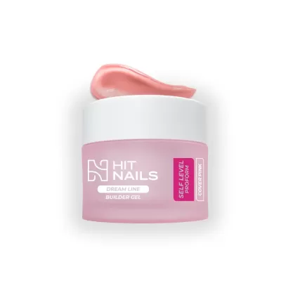 Pote de gel para unhas HIT NAILS DREAM LINE cor rosa com tampa branca