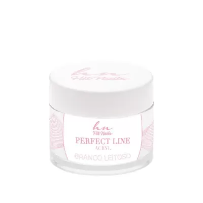 Frasco acrílico para unhas branco leitoso com tampa branca